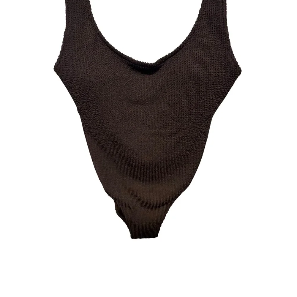 J.Crew Claudia Scrunchie One-Piece Swimsuit Inky Espresso Brown Size 10 NWT